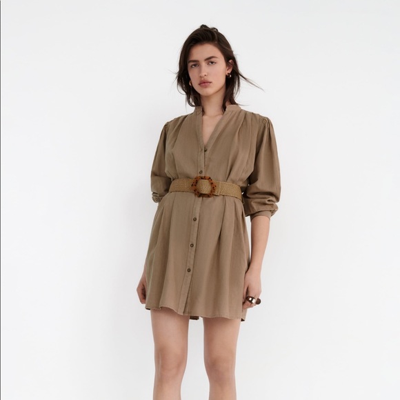 Zara | Dresses | Zara Linen Blend Belted Dress S | Poshmark